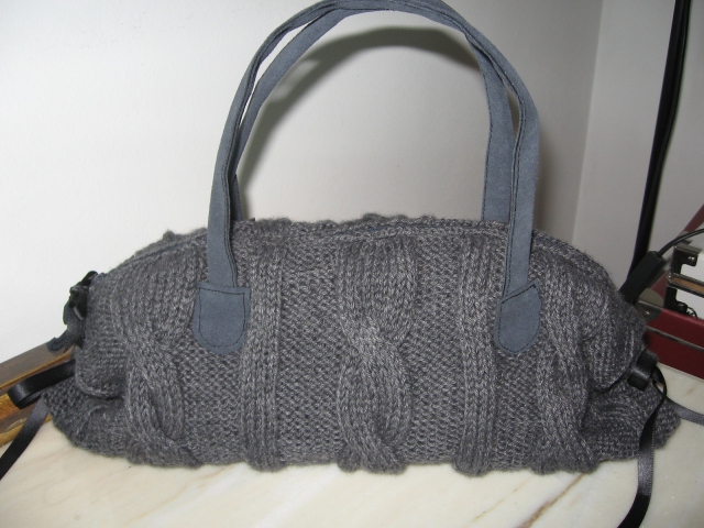 Borsa In Lana Grigio Scuro